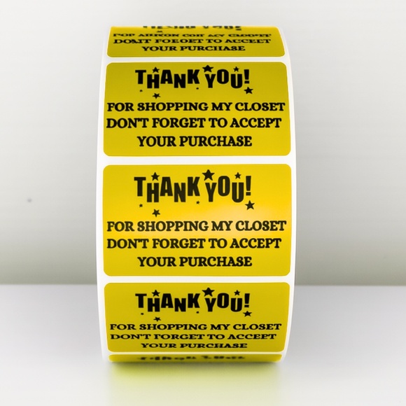 Thank You Sticker for Poshmark Closet Reminder to Accept Order Packaging label - Picture 9 of 11